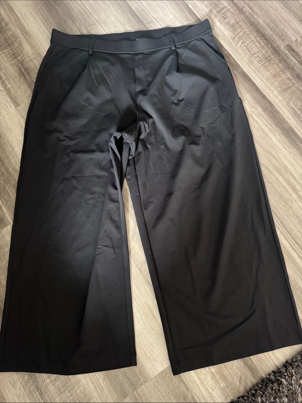 Halara 3X black cropped pants wide leg stretch women’s plus casual